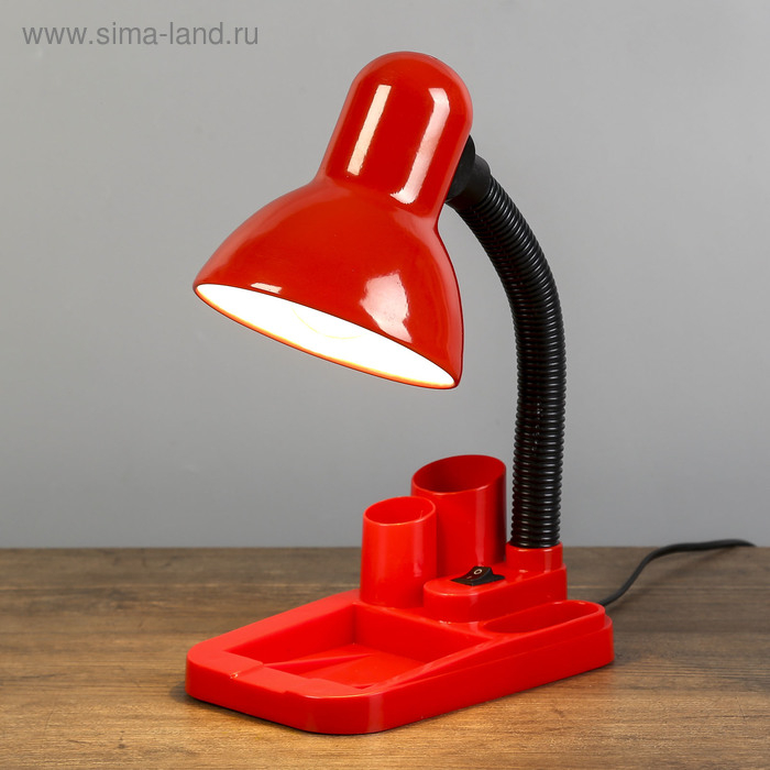 Лампа настольная  Лампа настольная "Мудрец" Е27 40W,  220В красный 18х11,5х33 см RISALUX