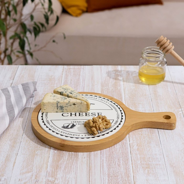 Доска керамическая сервировочная круглая «Эстет. Сыр», 27,5×19×1,5 см, цвет белый Доска керамическая сервировочная круглая «Эстет. Сыр», 27,5×19×1,5 см, цвет белый