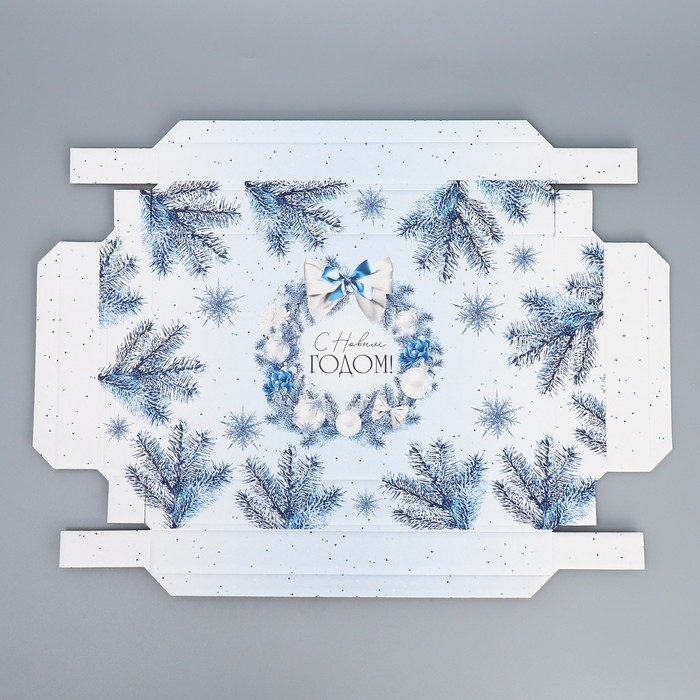 Коробка подарочная новогодняя складная «Новогодний венок», 25.5 х 15 х 4 см, Новый год Коробка подарочная новогодняя складная «Новогодний венок», 25.5 х 15 х 4 см, Новый год