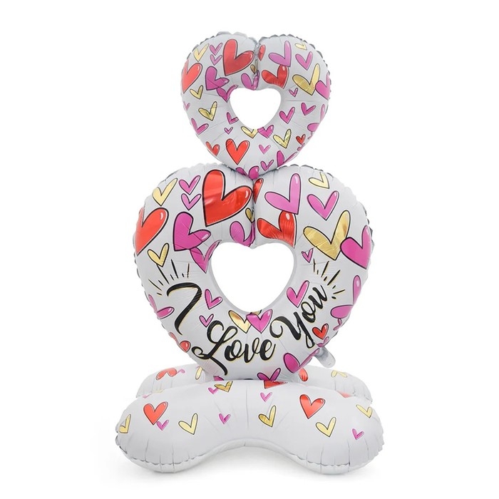 Шар фольгированный 55 Шар фольгированный 55"«Большое нежное сердце на подставке», под воздух