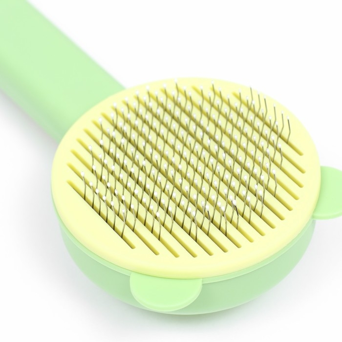 Пуходёрка пластиковая Пуходёрка пластиковая "Кошка" с функцией самоочистки, 8,5 х 20 см, зелёная