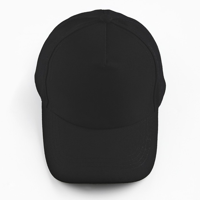 Кепка женская однотонная, цвет чёрный, х/б, р-р- 56