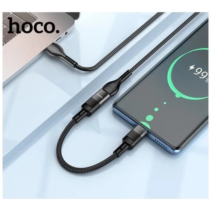 Кабель Hoco U107, Type-C (m) - Lightning (f), 2 А, 0,1 м, плетеный провод,функция OTG,чёрный Кабель Hoco U107, Type-C (m) - Lightning (f), 2 А, 0,1 м, плетеный провод,функция OTG,чёрный