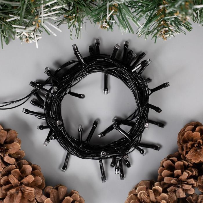 Гирлянда «Нить» 5 м, IP20, тёмная нить, 50 LED, свечение жёлтое, 8 режимов, 220 В Гирлянда «Нить» 5 м, IP20, тёмная нить, 50 LED, свечение жёлтое, 8 режимов, 220 В