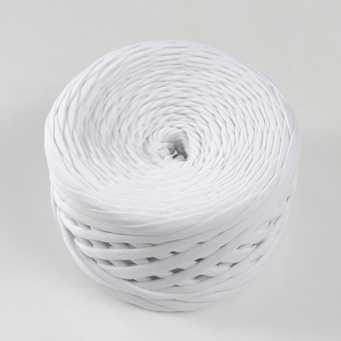 Трикотажная пряжа, ширина 7-9 мм, 100м/295 гр±10% (00 - белый)