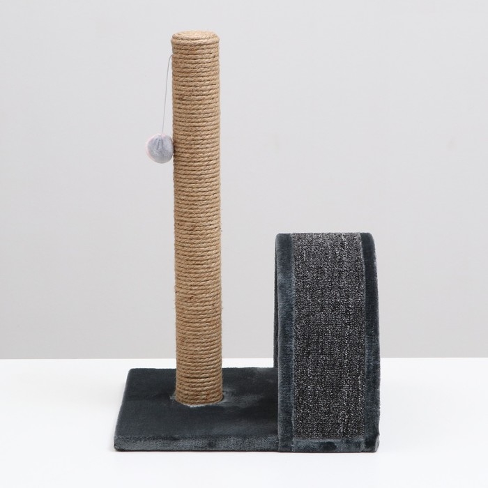 Когтеточка  Когтеточка "Столбик" с дугой и игрушкой, 35 х 30 х 54 см,  микс цветов