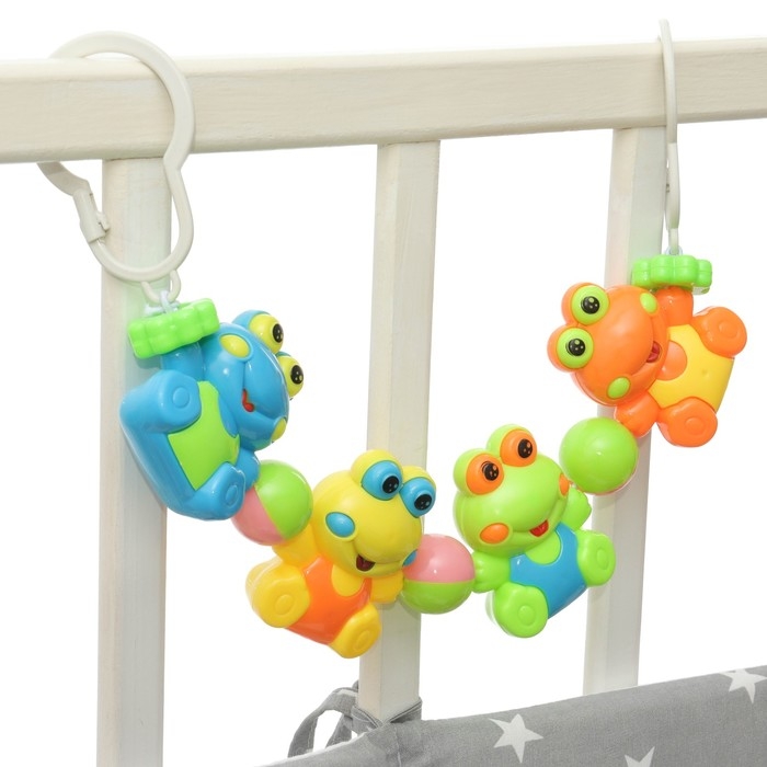 Растяжка на коляску/кроватку «Лягушата», 4 игрушки, цвет МИКС, Крошка Я Растяжка на коляску/кроватку «Лягушата», 4 игрушки, цвет МИКС, Крошка Я