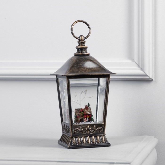 Светодиодная фигура «Фонарь с домиком» 12 × 24 × 12 см, пластик, батарейки ААх3 (не в комплекте), USB, свечение тёплое белое Светодиодная фигура «Фонарь с домиком» 12 × 24 × 12 см, пластик, батарейки ААх3 (не в комплекте), USB, свечение тёплое белое