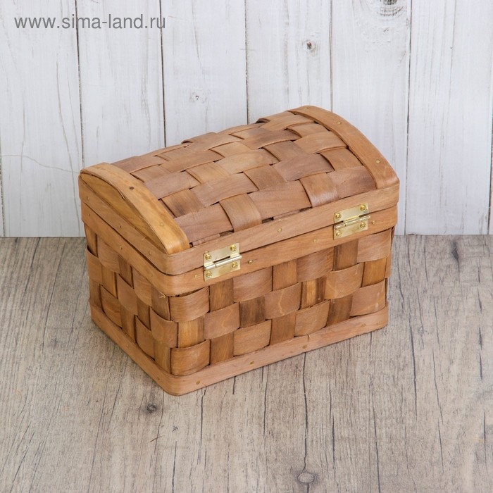 Сундук «Плетёнка», с замком, 17×12×12 см, шпон Сундук «Плетёнка», с замком, 17×12×12 см, шпон