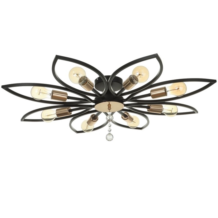 Люстра 2138/8 E27 40Вт черно-золотой 80х80х20 см BayerLux