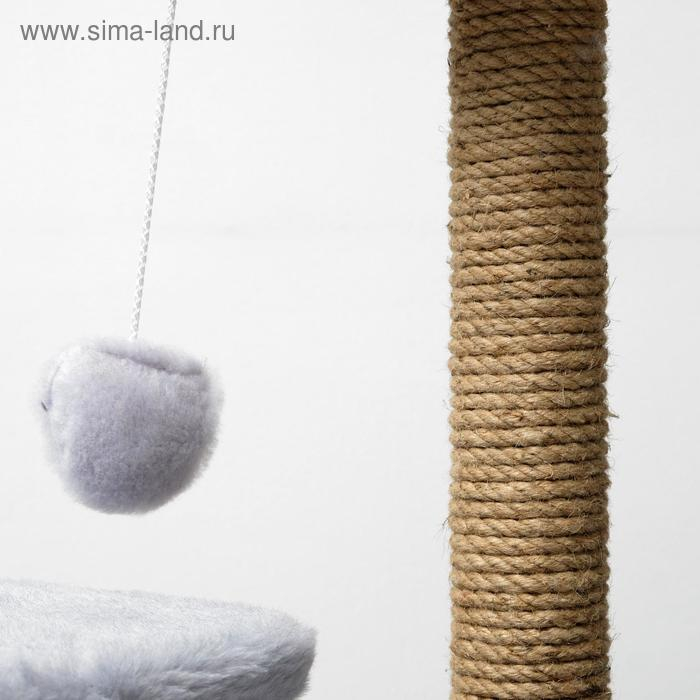 Домик для кошек с когтеточкой, квадратный, 3х-этажный, 45 × 47 × 75 см, серая