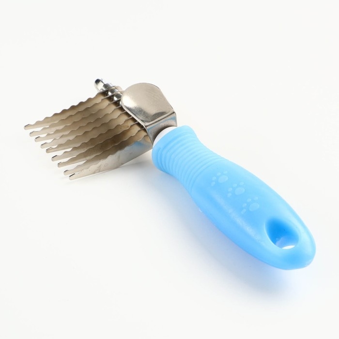 Колтунорез боковой  Колтунорез боковой "Комфорт" 9 лезвий, нескользящая резиновая ручка, голубой