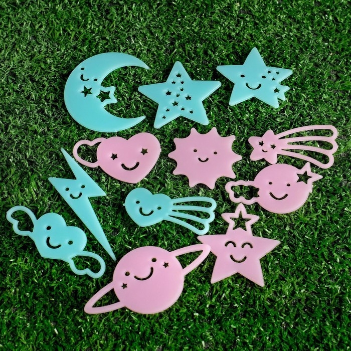 Набор светящегося декора Набор светящегося декора "Ночь" 12 шт., цвет МИКС