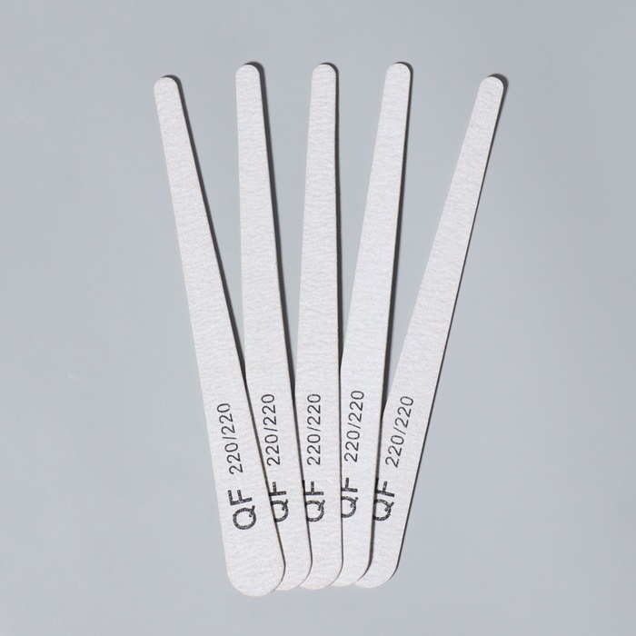 Пилка-наждак, набор 20 шт, деревянная основа, абразивность 220/220, 18 см, цвет серый