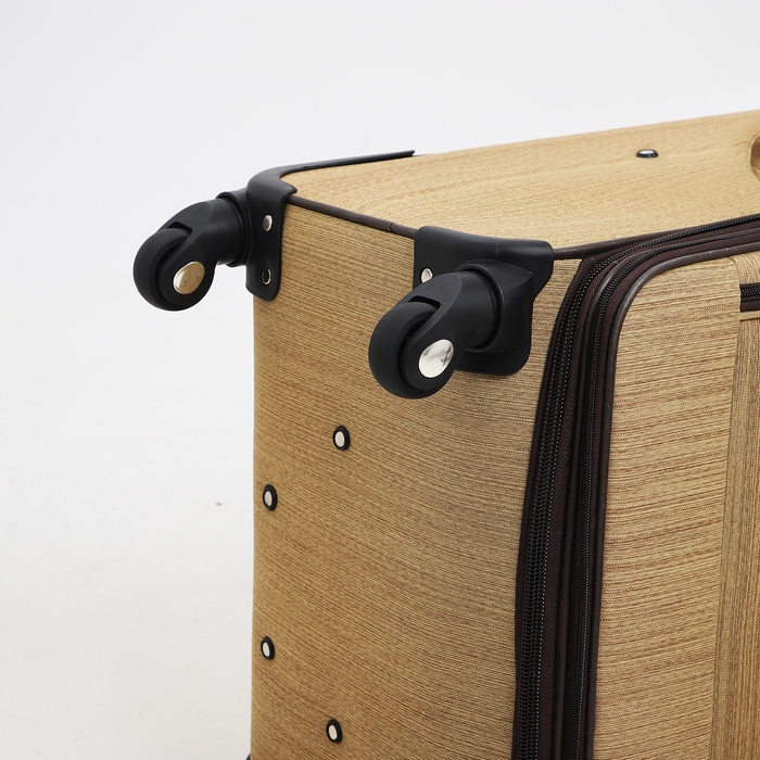 Чемодан большой 95 л (L), отдел на молнии, с расширением, кодовый замок, 4 колеса, наружный карман, цвет бежевый Чемодан большой 95 л (L), отдел на молнии, с расширением, кодовый замок, 4 колеса, наружный карман, цвет бежевый