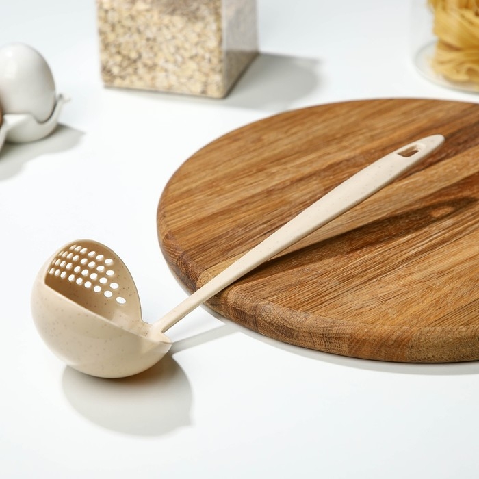 Половник-шумовка Доляна, 27 см, цвет МИКС Половник-шумовка Доляна, 27 см, цвет МИКС