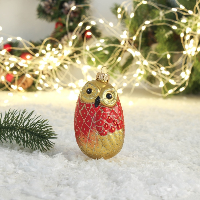 Ёлочная игрушка Ёлочная игрушка "Совушка" ручная роспись, 11 см,