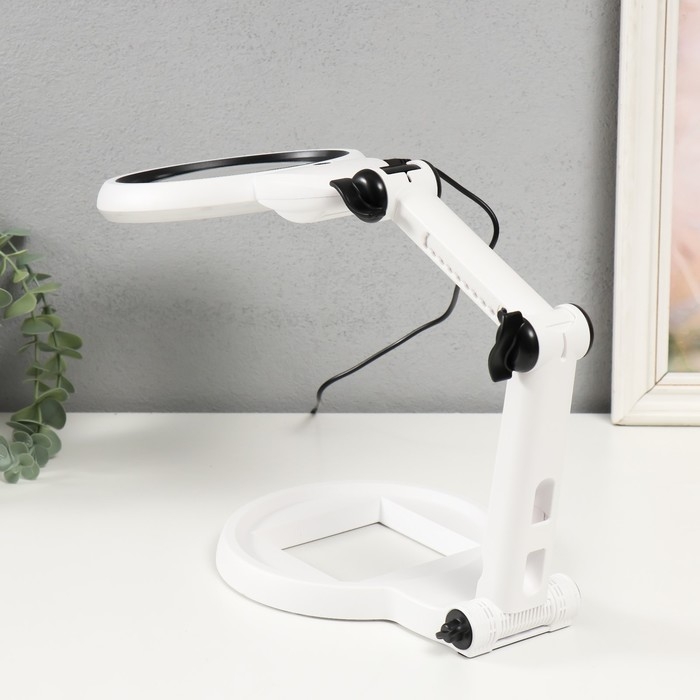 Лампа-лупа х4 х8 для творчества LEDx24 от 3AAA USB линзы d=2,95 и 12 см 5,5х19,7х40,5 см Лампа-лупа х4 х8 для творчества LEDx24 от 3AAA USB линзы d=2,95 и 12 см 5,5х19,7х40,5 см