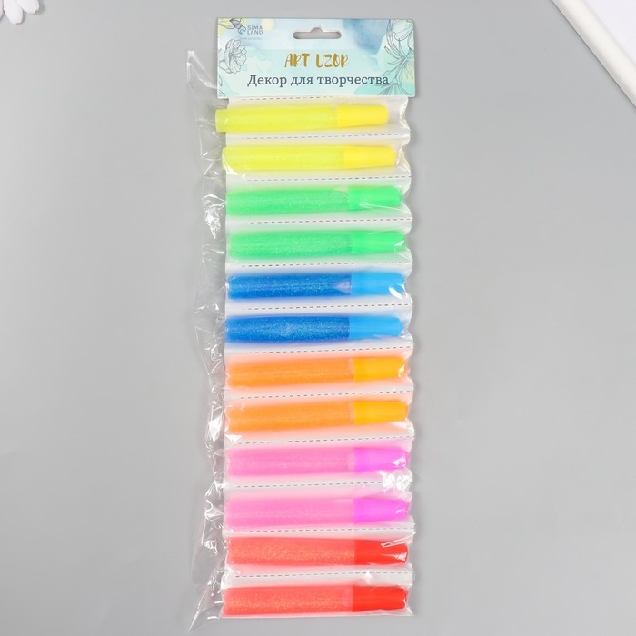 Глиттер клеевой (набор 12 шт) пастель с блёстками в тюбике 10 грамм Глиттер клеевой (набор 12 шт) пастель с блёстками в тюбике 10 грамм