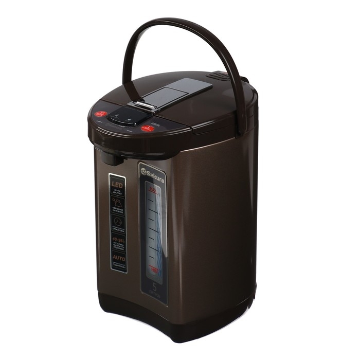 Термопот Sakura SA-1365BR, 1200 Вт, 6 л, регулировка t, LED-дисплей, коричневый Термопот Sakura SA-1365BR, 1200 Вт, 6 л, регулировка t, LED-дисплей, коричневый