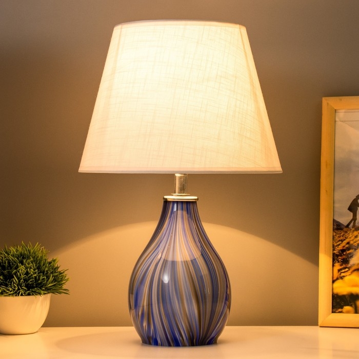 Настольная лампа Настольная лампа "Фьюжн" E14 40Вт синий 25х25х39 см RISALUX
