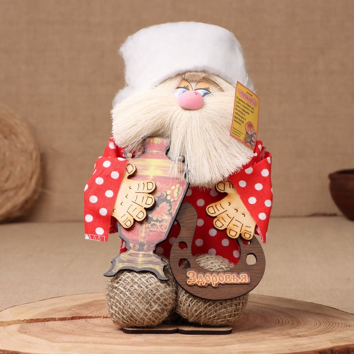 Оберег-домовой Оберег-домовой "Матвей, с самоваром и подковой", 28х18х16 см, микс