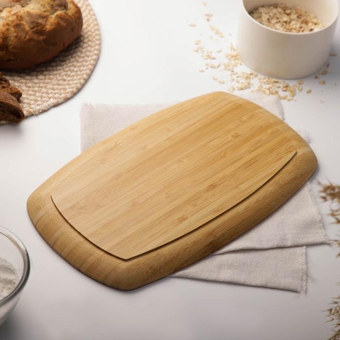 Блюдо для подачи Доляна Striata, овальное, 33×20 см, бамбук