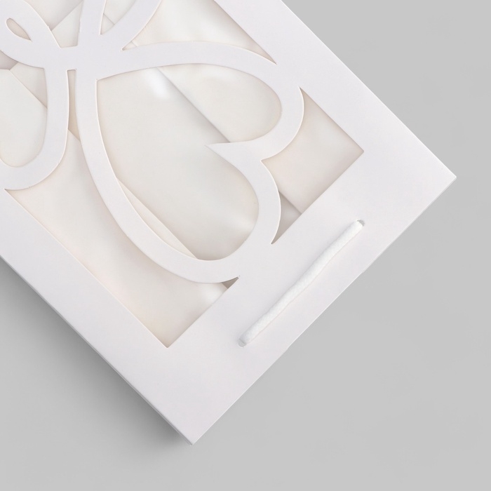 Пакет подарочный с фигурным окном 18 х 13 х 25 см, белый Пакет подарочный с фигурным окном 18 х 13 х 25 см, белый