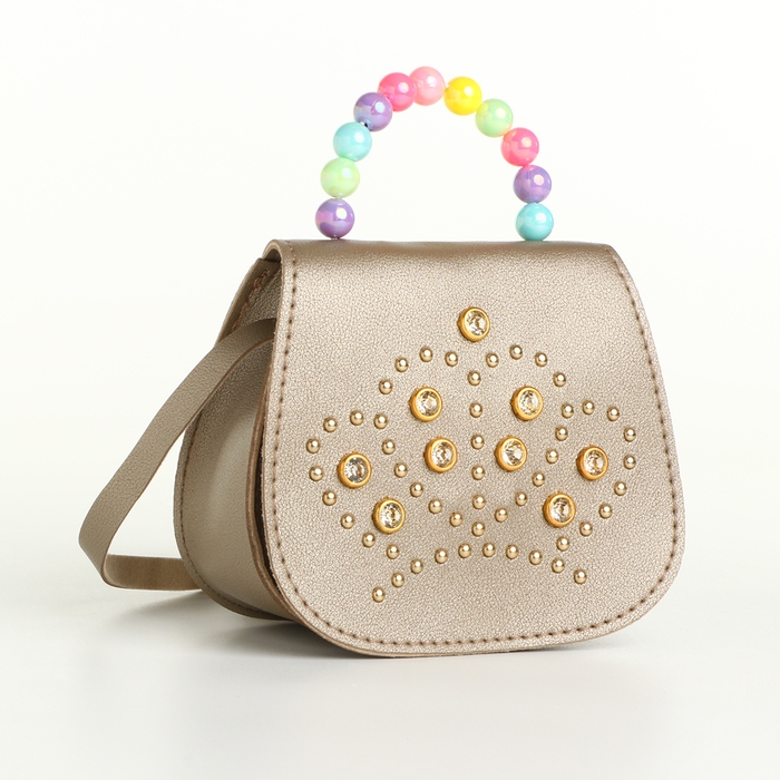 Сумка детская для девочки на клапане «Выбражулька», цвет золотой