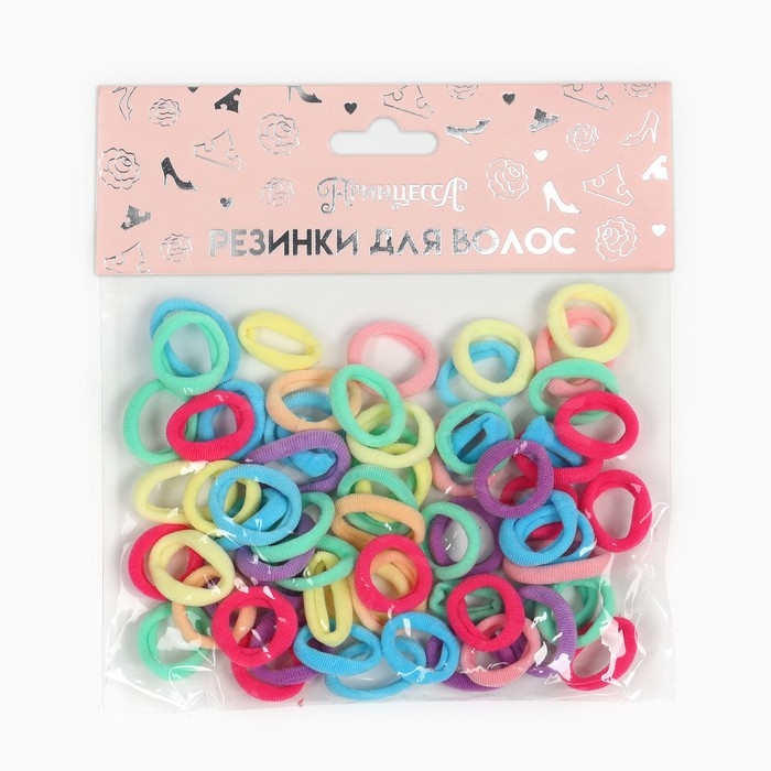 Набор резинок для волос, 50 штук, 1 см, Принцессы Набор резинок для волос, 50 штук, 1 см, Принцессы
