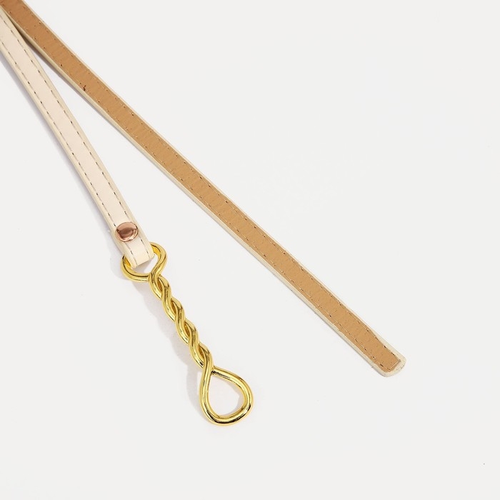 Ремень женский, ширина 1 см, пряжка металл, цвет молочный