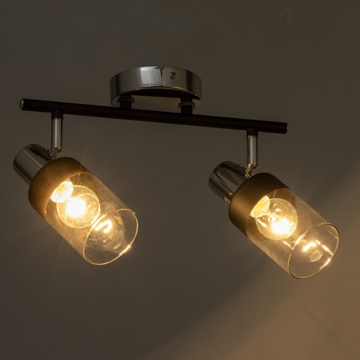 Светильник Светильник "Масуми " 2х60Вт Е14 черный/хром 47,5х10х20см