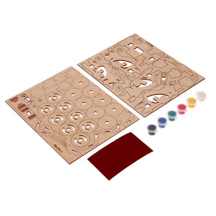 Конструктор из дерева «Квадроцикл», 14х7,7х8,3 см, в комплекте краски, кисточка и наждачная бумага Конструктор из дерева «Квадроцикл», 14х7,7х8,3 см, в комплекте краски, кисточка и наждачная бумага