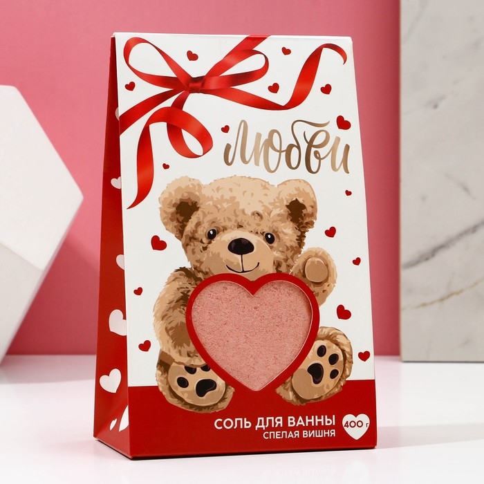 Cоль для ванны «Любви», 400 г, аромат спелой вишни, ЧИСТОЕ СЧАСТЬЕ Cоль для ванны «Любви», 400 г, аромат спелой вишни, ЧИСТОЕ СЧАСТЬЕ
