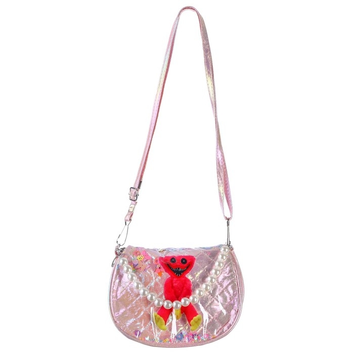 Сумка детская на клапане, 6х12х16 см, регулируемый ремень, розовый