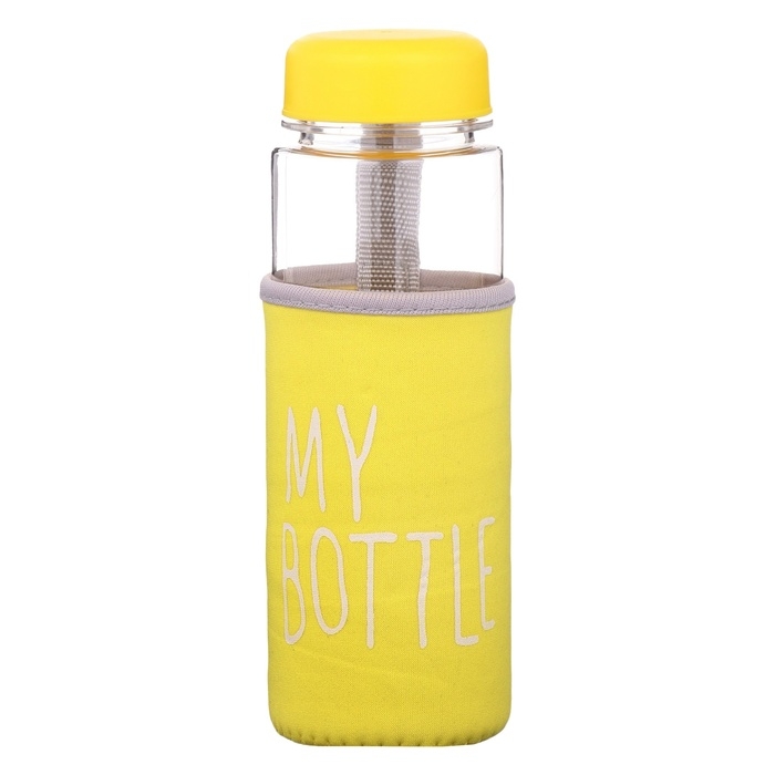 Бутылка для воды, 500 мл, My bottle, 19.5 х 6 см, чехол в комплекте, желтая Бутылка для воды, 500 мл, My bottle, 19.5 х 6 см, чехол в комплекте, желтая