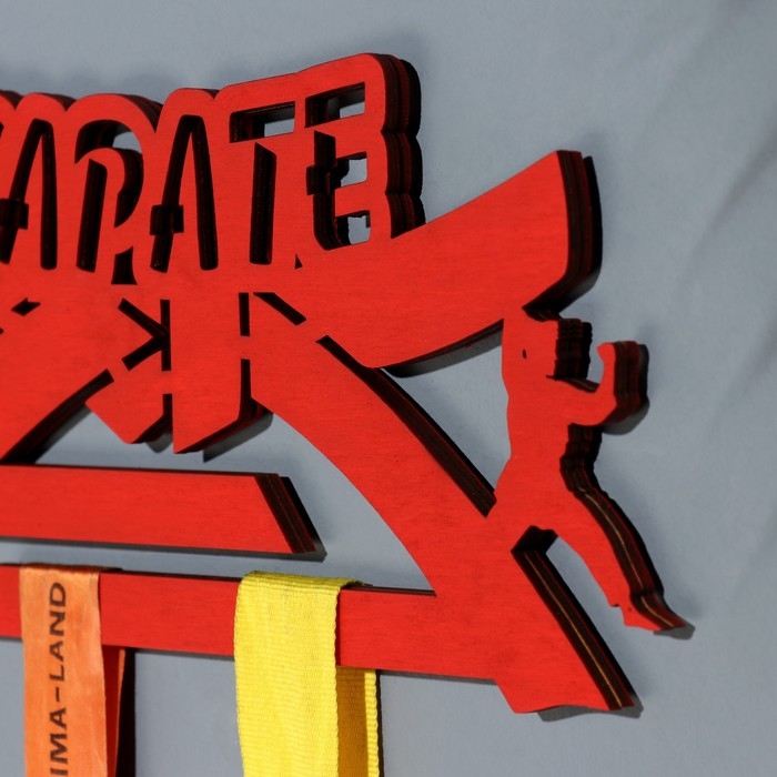 Медальница  Медальница "Карате" красный цвет, 28х12 см