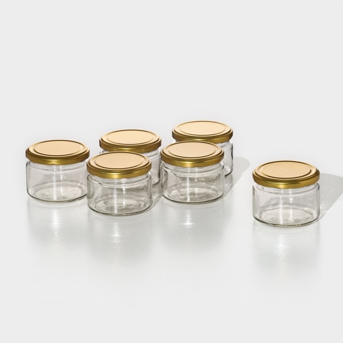 Набор стеклянных банок с крышкой для консервации, ТО-82 мм, для свечей, 200-250 мл, 6 шт Набор стеклянных банок с крышкой для консервации, ТО-82 мм, для свечей, 200-250 мл, 6 шт