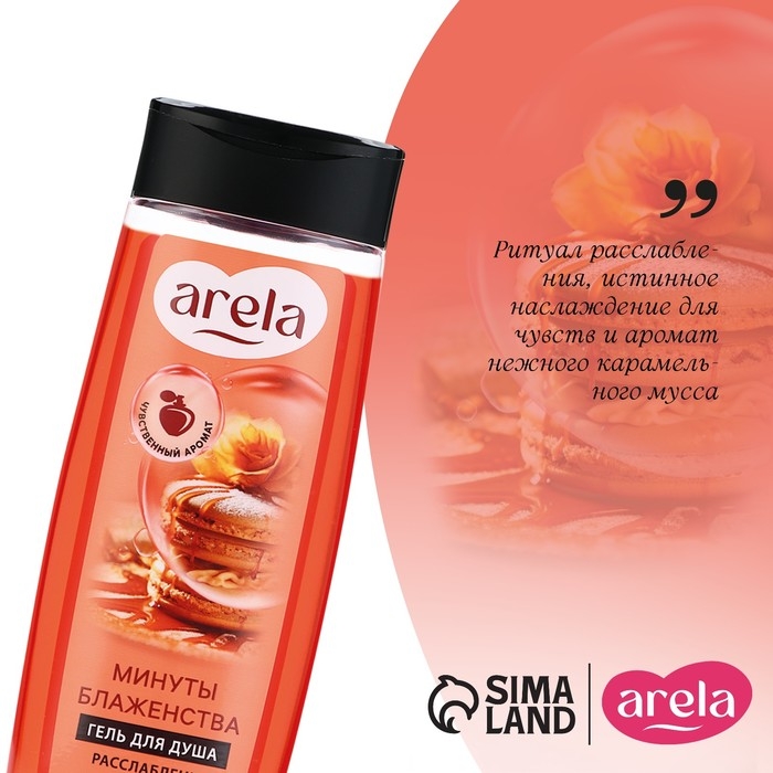 Гель для душа женский «Минуты блаженства», 250 мл, аромат карамельного мусса, ARELA