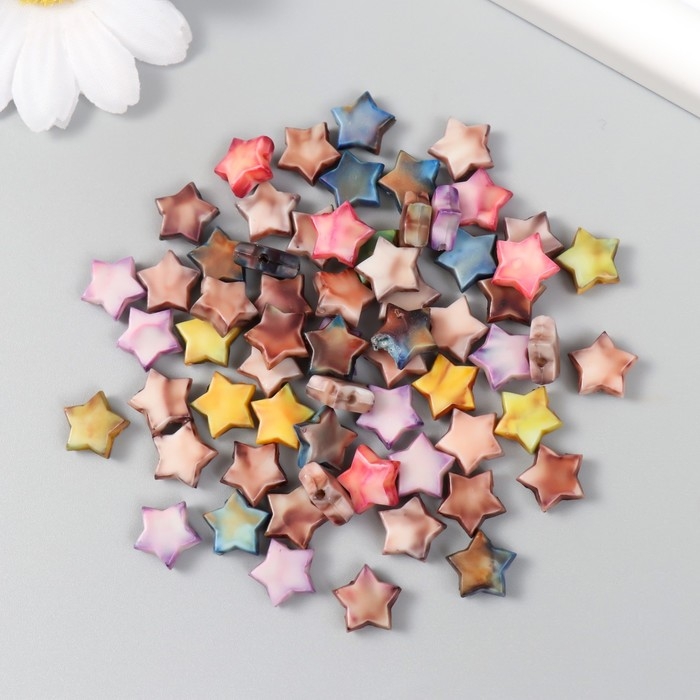 Бусины для творчества пластик Бусины для творчества пластик "Винтаж. Звезды" МИКС набор 15 гр 0,4х1х1 см