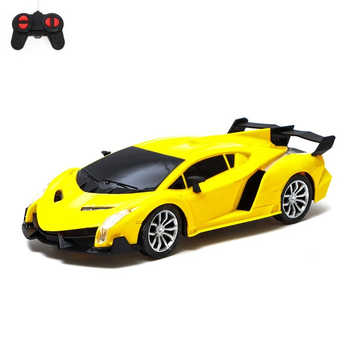 Машина на радиоуправлении, работает от батареек, цвет жёлтый Машина на радиоуправлении, работает от батареек, цвет жёлтый