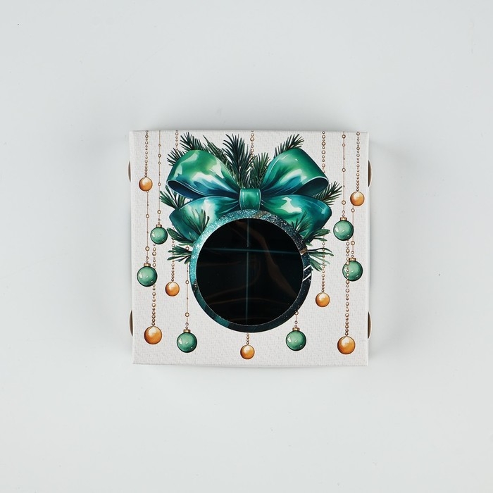 Коробка под 4 конфеты «Новогодние игрушки», 10.5 х 10.5 х 3.5 см, Новый год Коробка под 4 конфеты «Новогодние игрушки», 10.5 х 10.5 х 3.5 см, Новый год