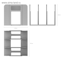 Лоток-сортер для бумаг вертикальный, 3 отделения, ErichKrause Techno Classic, серый