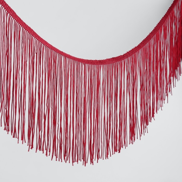 Тесьма декоративная «Бахрома», 15 см, 5 ± 0,5 м, цвет винный Тесьма декоративная «Бахрома», 15 см, 5 ± 0,5 м, цвет винный