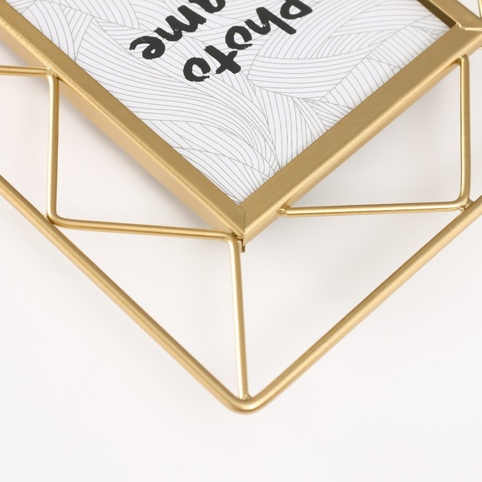 Фоторамка металл на 1 фото 10х15 см Фоторамка металл на 1 фото 10х15 см "Лофт. Треугольники" золото 18х1х22 см