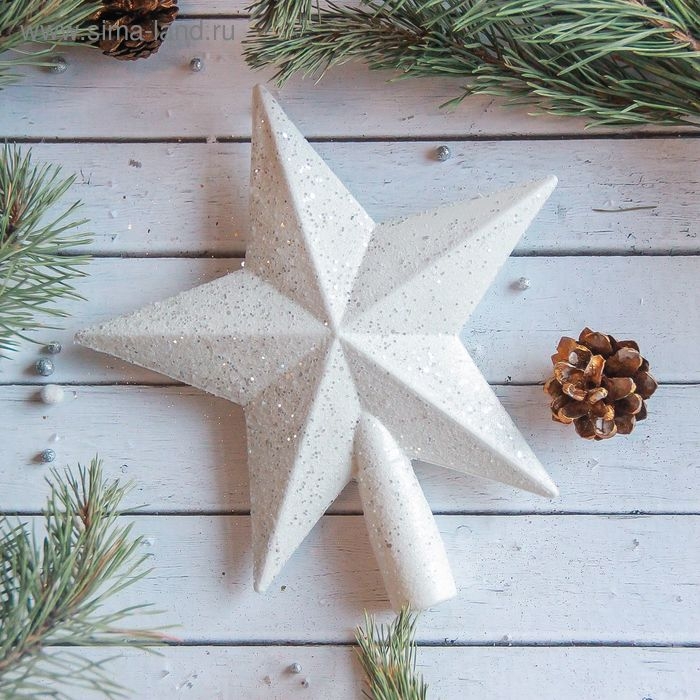 Наконечник Наконечник "Звезда" млечный путь, 18х19 см, белый