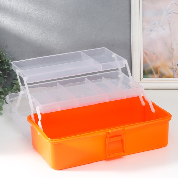 Шкатулка пластик для мелочей Шкатулка пластик для мелочей "Ящичек" МИКС выдвижные ярусы 14,3х33х19,5 см