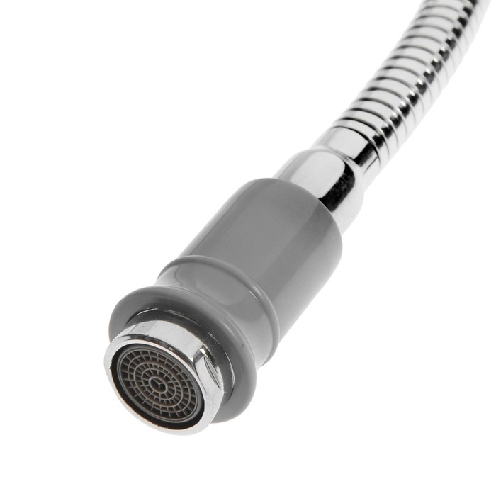 Смеситель для кухни ZEIN ZC2031, гибкий излив, кран-букса латунь 1/2 Смеситель для кухни ZEIN ZC2031, гибкий излив, кран-букса латунь 1/2", серый/хром