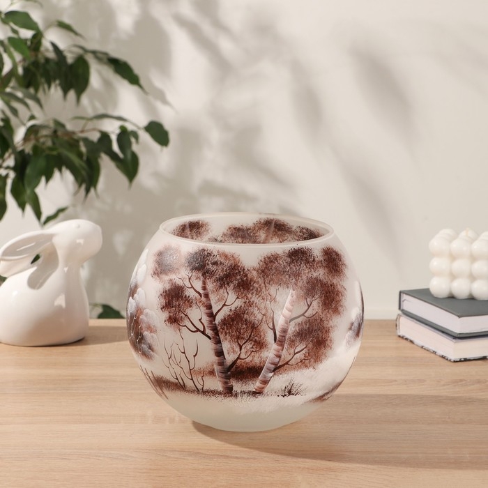 Ваза  Ваза "Монохром" шаровая (коричневый) 4л  d-13. 19х19см