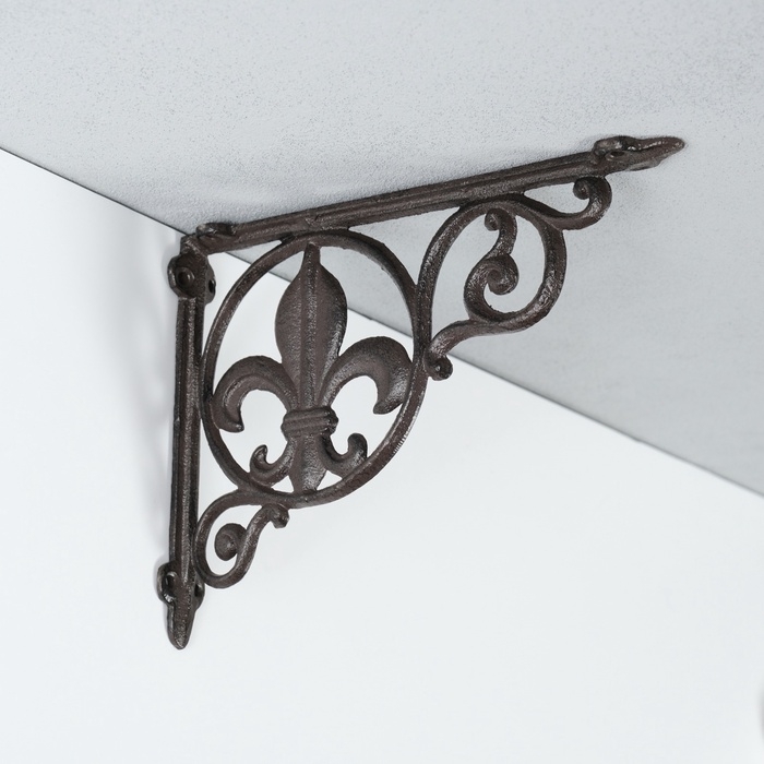 Сувенир чугун уголок  Сувенир чугун уголок "Лилия геральдика" 23х3х17 см